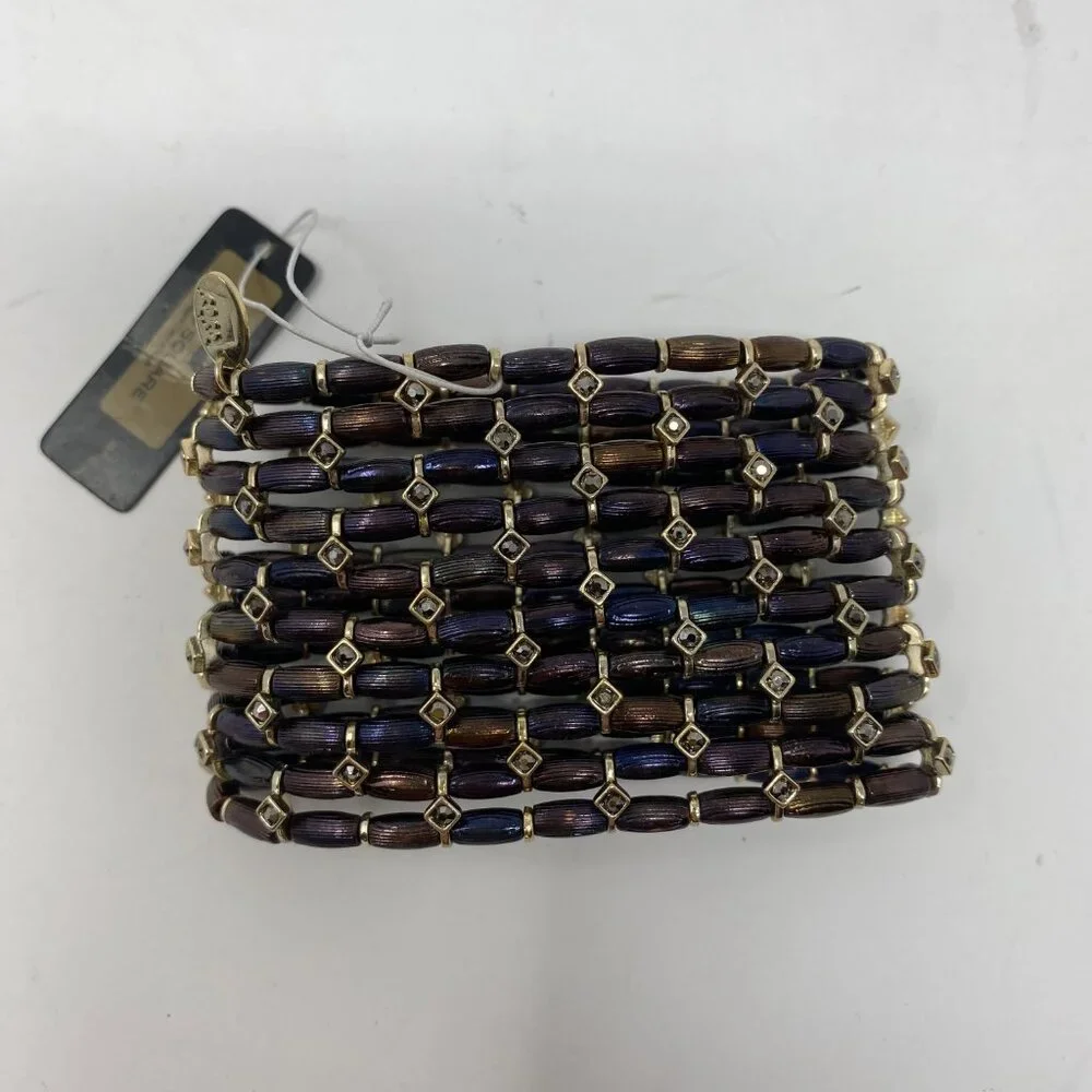 king square stretch 10 strand bronze bracelet